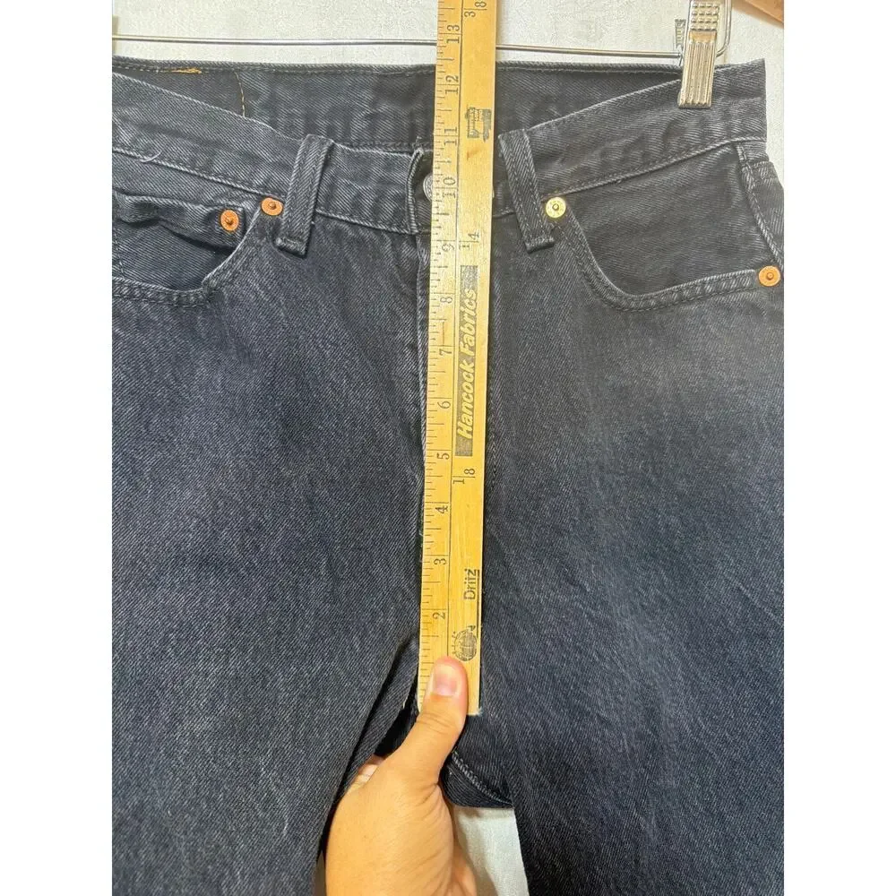 Levis 501 Jeans 30x30 Black Denim Original Fit Button Fly Straight Leg Mid Rise